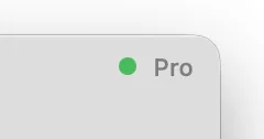 A close-up of the app window's title bar with a green status dot indicating a healthy sync